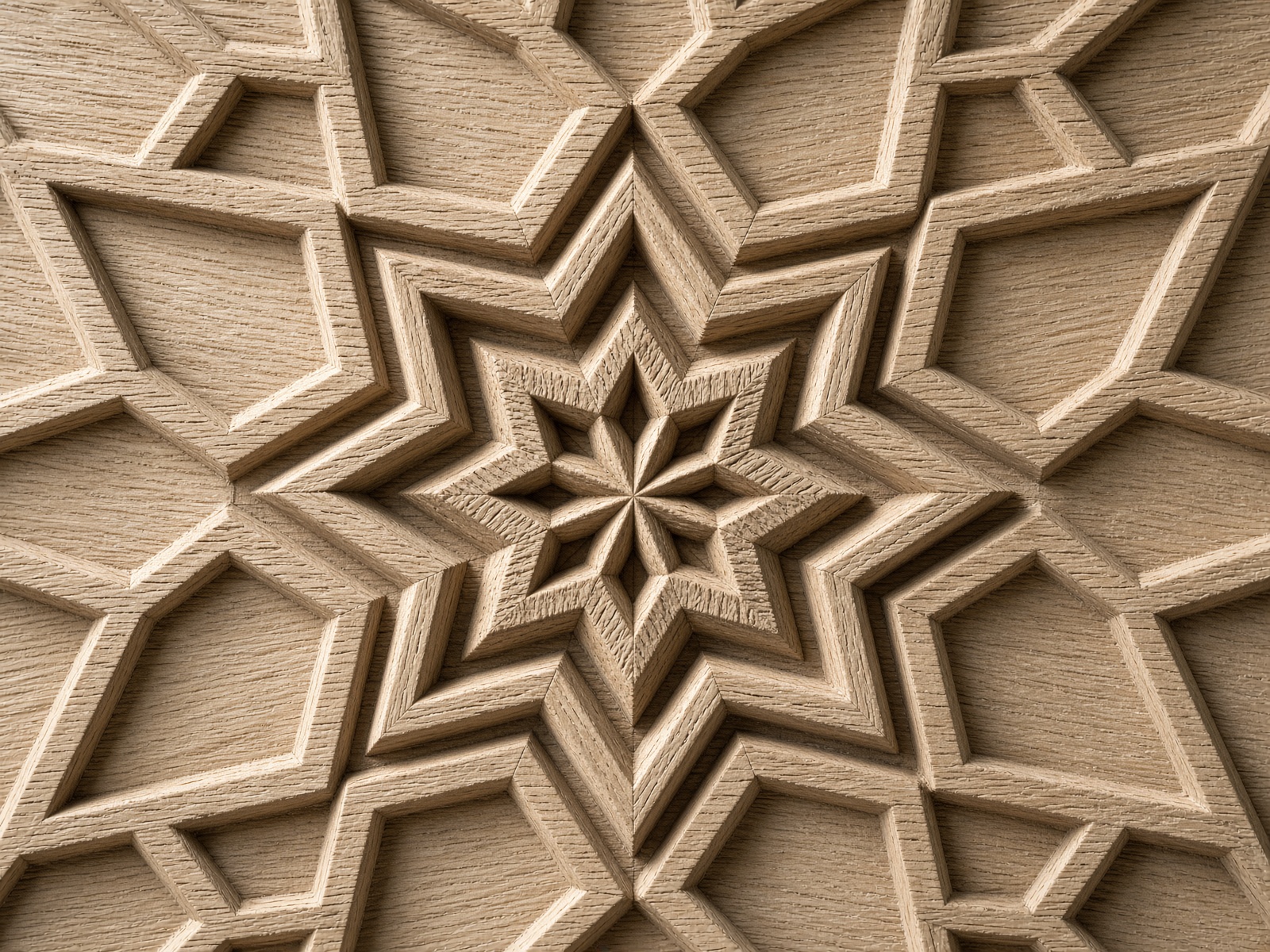 Carved geometric star